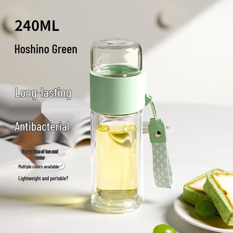 Fuguang Double-Layer Glass Tea Infuser Water Bottle
