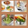 Rustless Steel Colander Mixing Bowl Kitchen Strainer Basket Rice Washer Fruit Vegetable Drainer Quick Draining