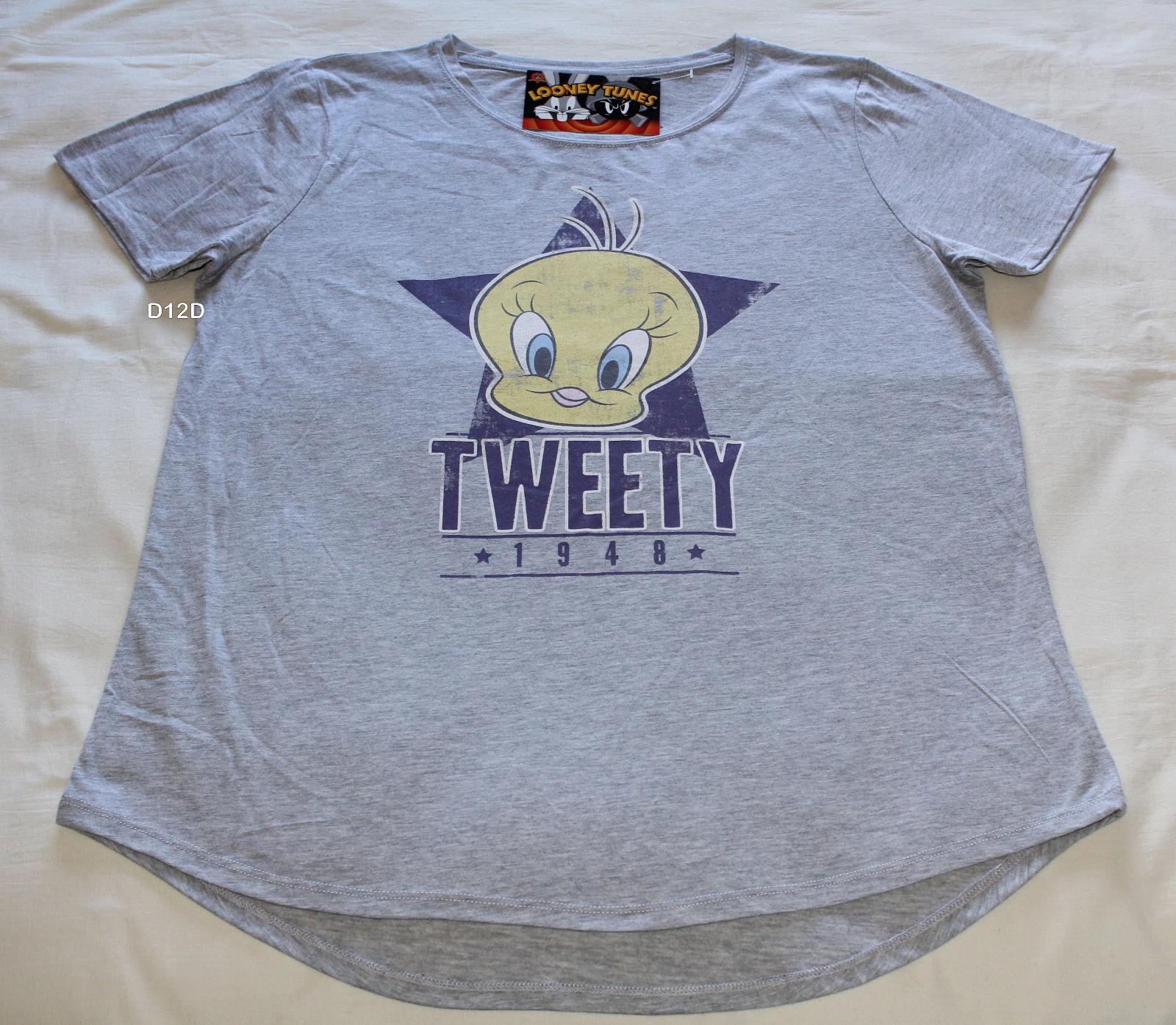 

Looney Tunes Tweety 1948 Ladies Grey Short Sleeve Printed T Shirt Size 16 New 2XL