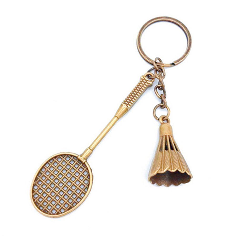 Silver/Golden Badminton Keychain Accessories Mini Badminton Racket Pendant  Athlete