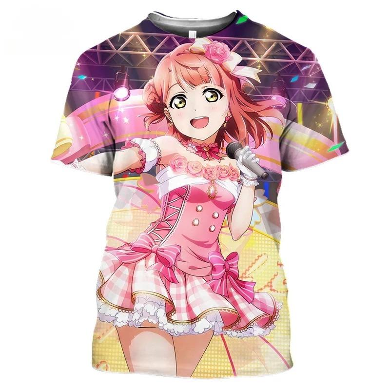 T Shirt Women Men's Casual Harajuku Short Sleeve Japanese Streetwear 3D Print Tee Tops Fitness Clothing