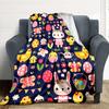 1pc Easter Bunny Print Blanket   Lightweight Flannel Throw Blanket For Sofa, Bed, Living Room, Office, Outdoor Travel, Camping