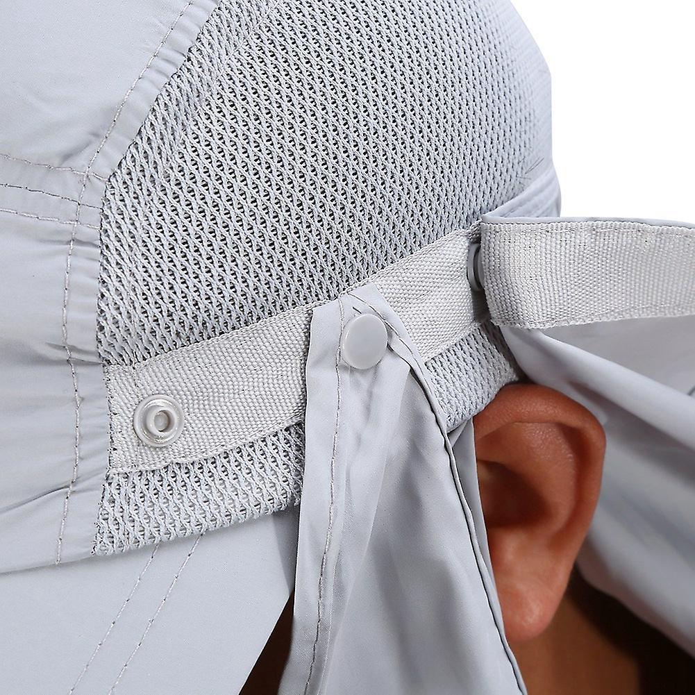 360 Degree Quick Drying UV Protection Cap Neck Ear Flap Cover For Outdoors(grey) U Vprotectcap