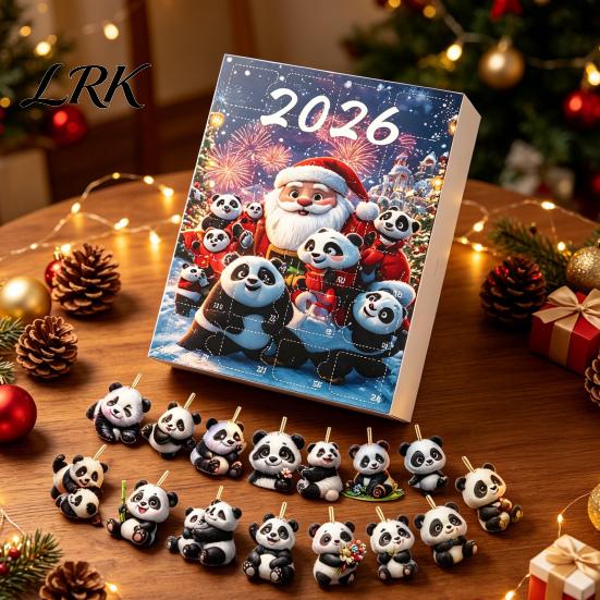 Holiday Gift for Panda Lovers Advent Calendars 2026, 2D Acrylic Cute Hanging Ornaments Animal Xmas Tree, 24 Days Christmas Countdown Calendar,