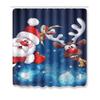 4pcs Shower Christmas Curtain Toilet Cushion Set Cover Mat Pad Rug Xmas Bathroom