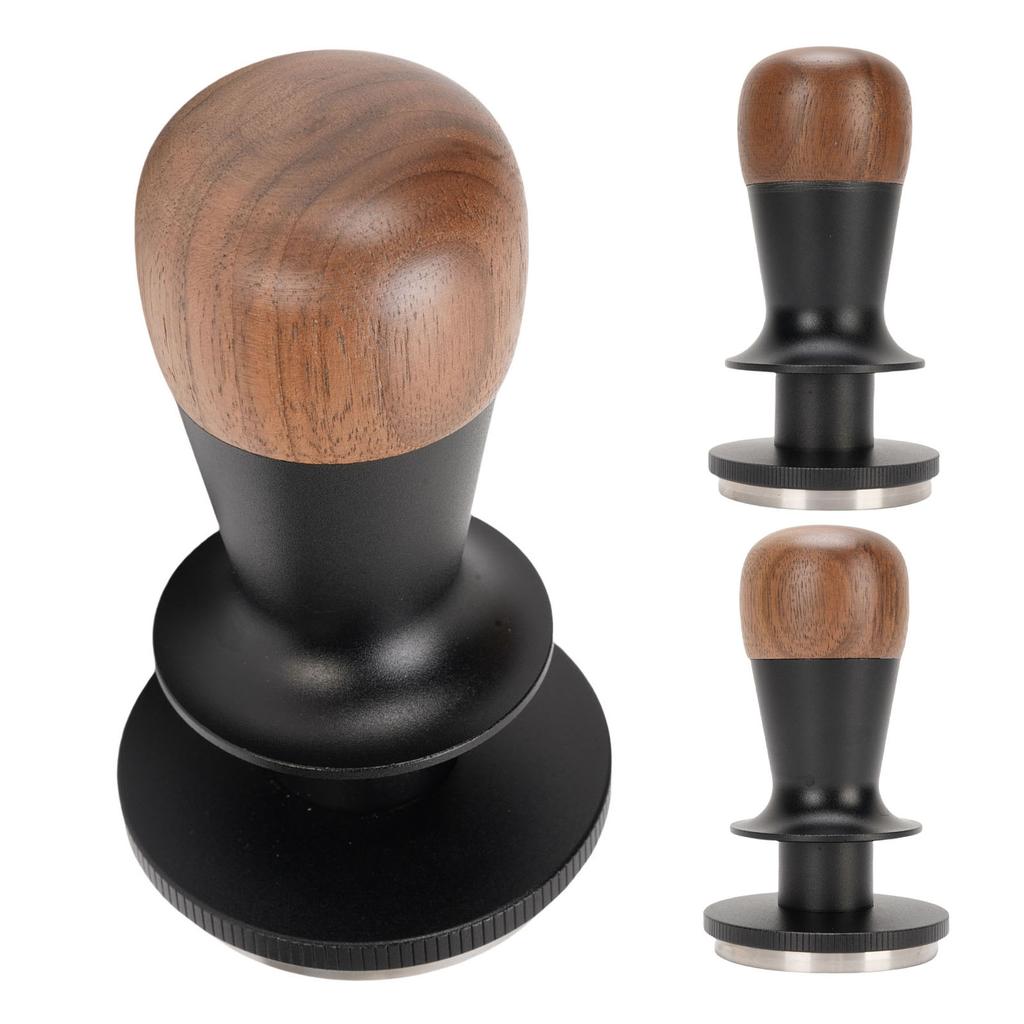 Kaffepress med konstant tryck med ljudåterkoppling gängad bas valnöt rostfritt stål kaffe