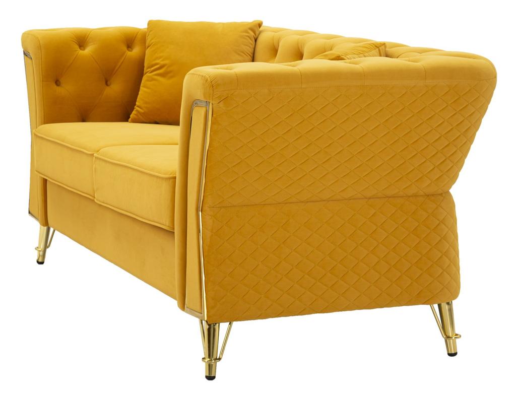 Sofa Emy Mustard With Cushions  Cm 162X83X76