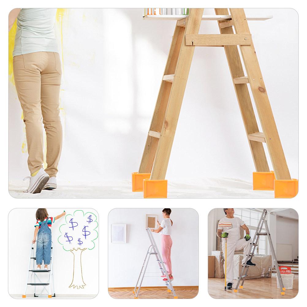 Premium Rubber Ladder Feet Covers Extra Thick Floor Saving Ladder Foot Protectors for Extension Folding Stepladders Non-Slip