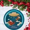 Christmas Wooden Welcome Sign: Round Hanging Door Plate and Wall Decoration for Festive Atmosphere