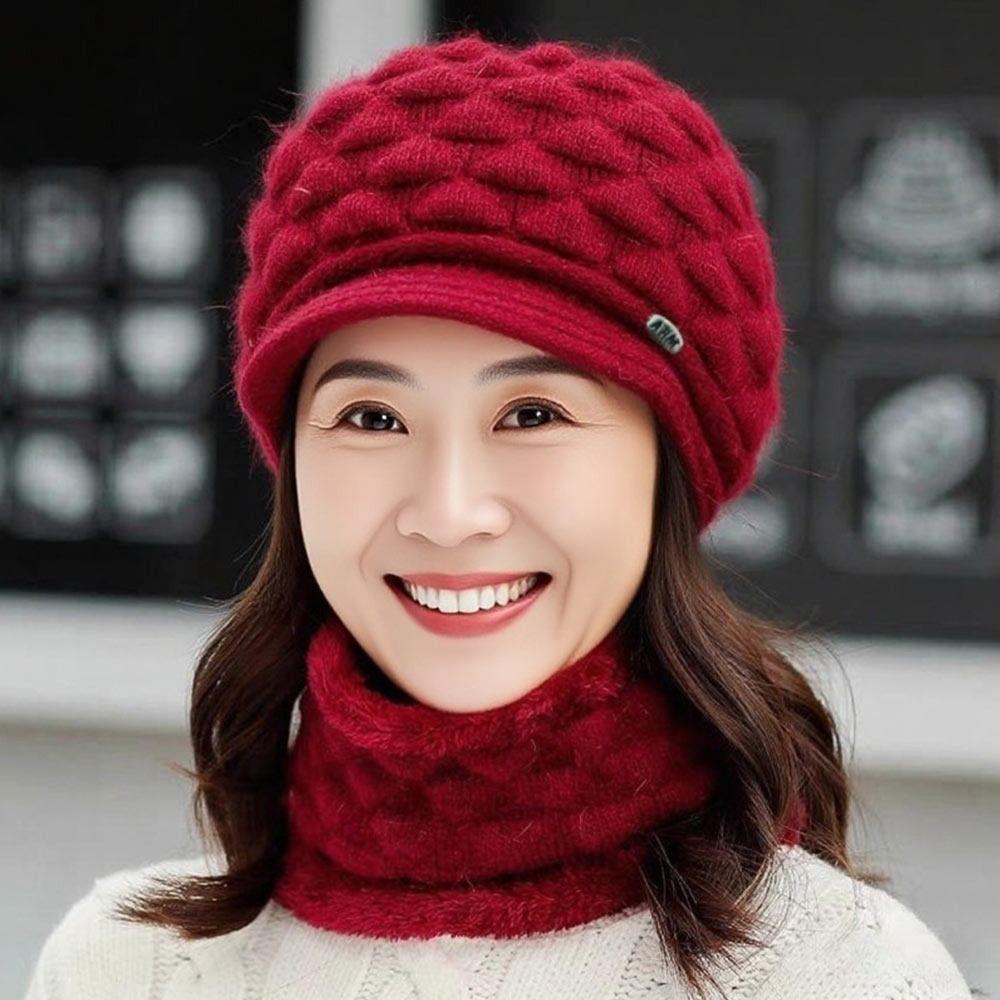 Wool Knitted Wool Hat Ear Protection Duck Tongue Cap Casual Winter Hat for Women