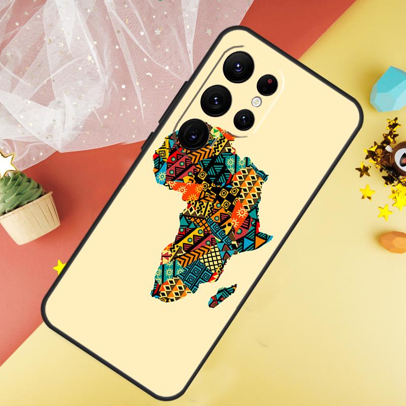 Africa Map Geography Phone Case For Samsung Galaxy S25 Ultra S21 S20 S22 S23 Ultra S9 S10 Plus S24 FE Cover Coque