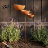 Metal Bird Feeder Stake 3 Tiered Cascading Rain Catcher Bath, Garden Water Stable Post Bowl Feeder, Outdoor Pollinator Watering Station for