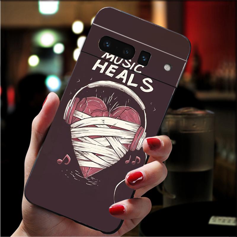 

For Google Pixel 10 9 Pro XL Silicone Phone Soft Case For Google Pixel 9A 8A 7A 6A 5 Cover Shell Love Music Google Pixel 9a