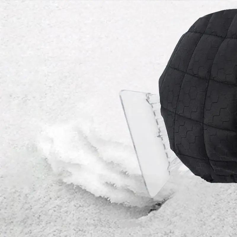 Ice Scraper Mitt Windshield Snow Scraper Gloves Waterproof Snow Remover Shovel