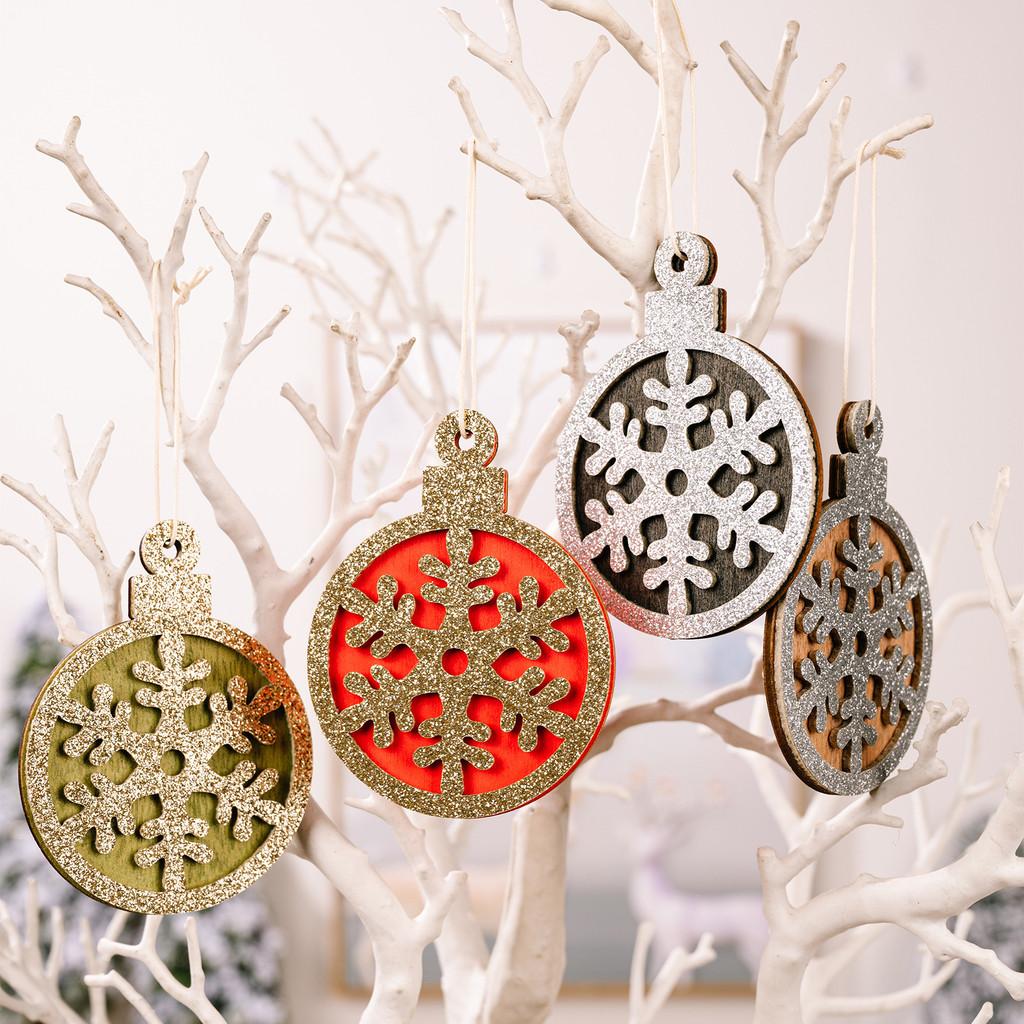 Colorful Wooden Christmas Ornaments With Festive Patterns For Holiday Decor