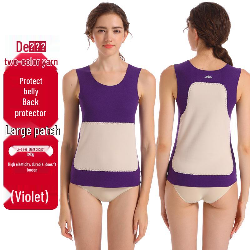 

Men s Mulberry Silk Stretch Vest - Fleece-Lined, Thick, Autumn-Winter Base Layer for Belly Protection 2XL