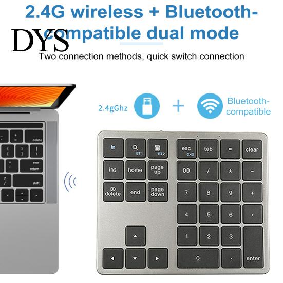 Lightweight Numeric Keypad Wireless Bluetooth-compatible Number Pad 35 Keys Silent Laptop Computer Desktop Numpad Mini Rechargeable Keyboard