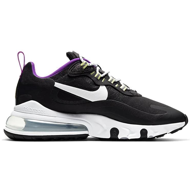 Nike Womens Air Max 270 React SE 'Black White Vivid Purple' (women's sizes) Black / White / White / Vivid Purple Running Shoes CV7956 011