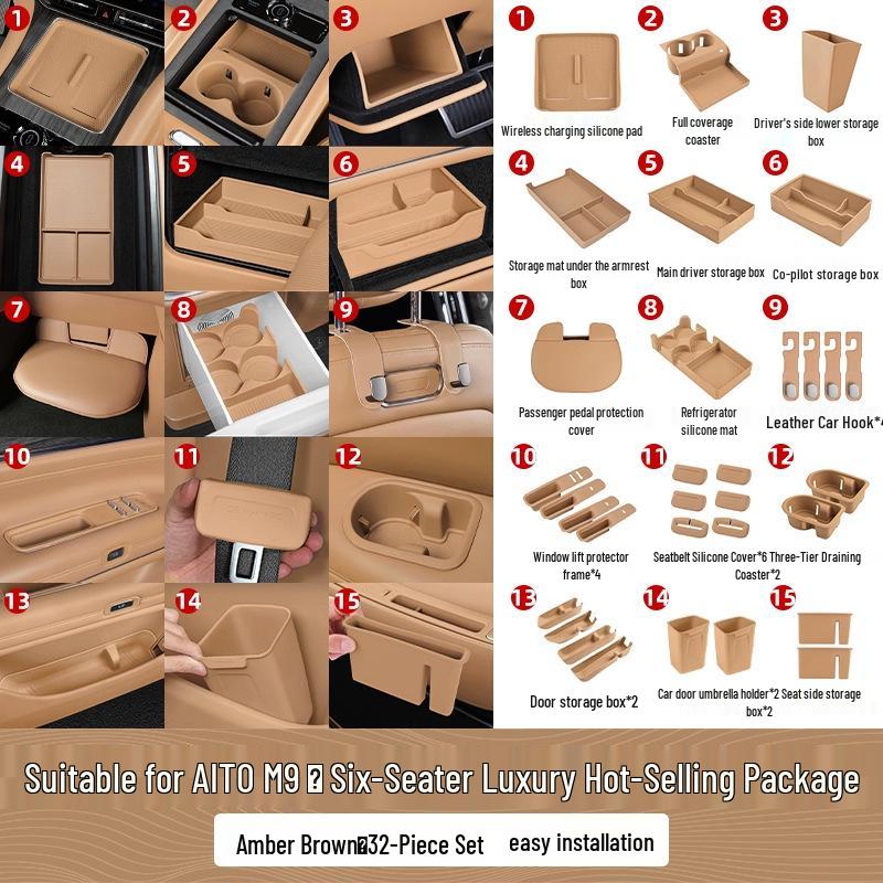 AITO M7 M8 M9 Accessories: Wireless Charger Pad & Interior Trim Mod Kit