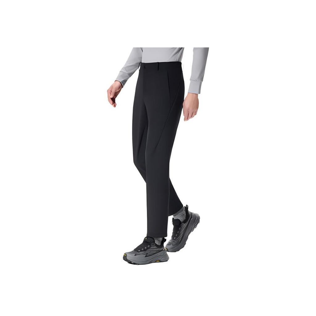 Anta Champion Series Solid Color Mid Waist Straight Leg Thickened Casual Pants Men Bottoms Black 152340510-3