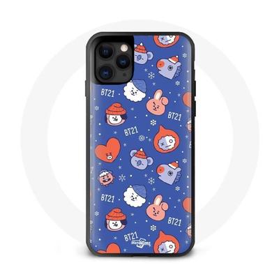 Чехол - Maniacase - Iphone 13 Pro - Мягкий - Черный - BTS BT21 Рождество 2023