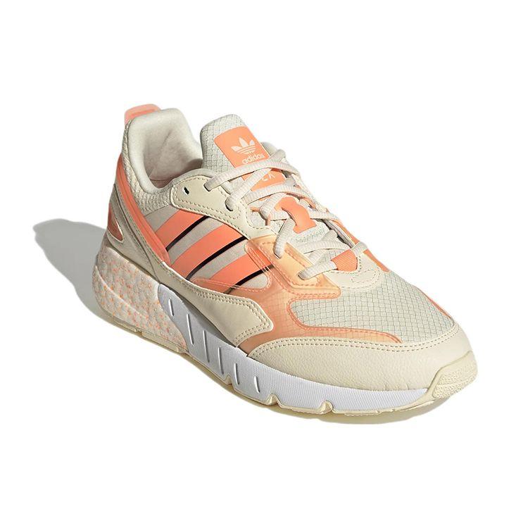 Adidas Originals ZX 1K Boost 2.0 Trendy Sports Non-Slip Wear-Resistant Breathable Low-Top Casual Shoes Women Sneaker Beige Orange GW6869