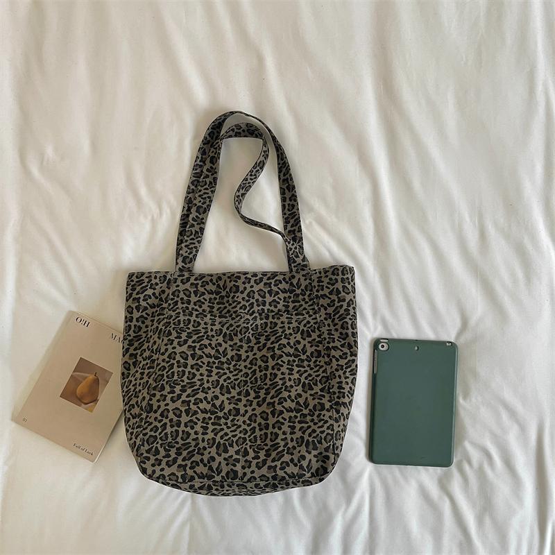Borsa Tote Stampa Leopardo Grande Capacità Borsa a Spalla Casual Borsa a Mano Quotidiana per Donne