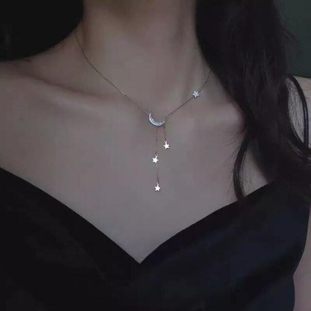 925 Sterling Silver Zircon Pendant Necklace Necklace Women Fashion Jewelry