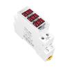 DIN Rail 18mm Voltage Meter AC 40-500V 220V 380V Single Three Phase Modular Voltmeter Indicator LED Digital Display Detector