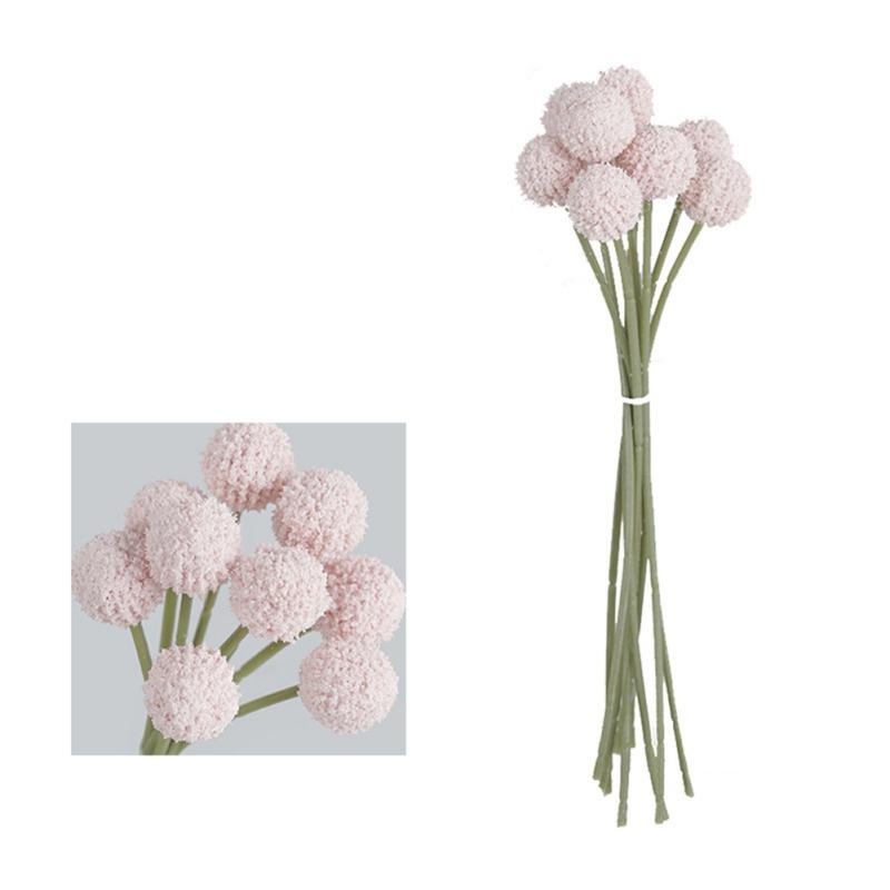 9 Zweige, gelber Billy-Ball-Blumenstrauß, natürliche getrocknete Blumen, golden, für Hochzeit, Party, Wohnzimmer, Schlafzimmer, Café, DIY-Dekoration