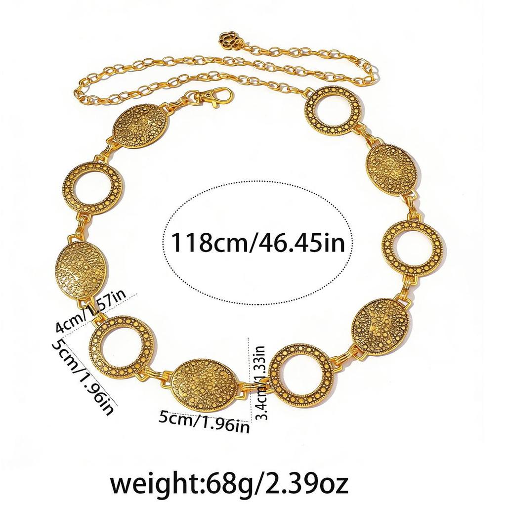 Bohemian Retro Metal Waist Chain for Women - Ethnic Style Body Jewelry