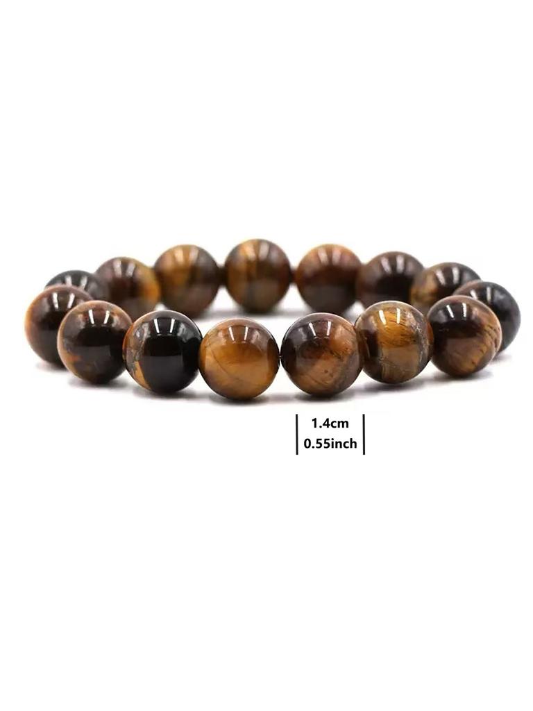 Retro Bracelet Tiger'S Eye Stone 10Mm Different Sizes Men'S Bracelet Stone Bracelet