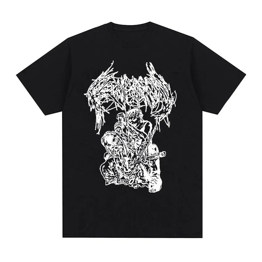 Rapper Ken Carson A Great Chaos Print Graphic Tee Shirt for Men Harajuku Fashion Clothing Tshirt Gothic Cotton Oversized T Shirt