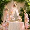 Wedding Arch Props Backdrop Stand, 6.2FT, 7FT, 8.4FT Set of 3 Golden Metal Triangle Ceremony Flower Stand Frame for Baby Shower Birthday Party Balloon