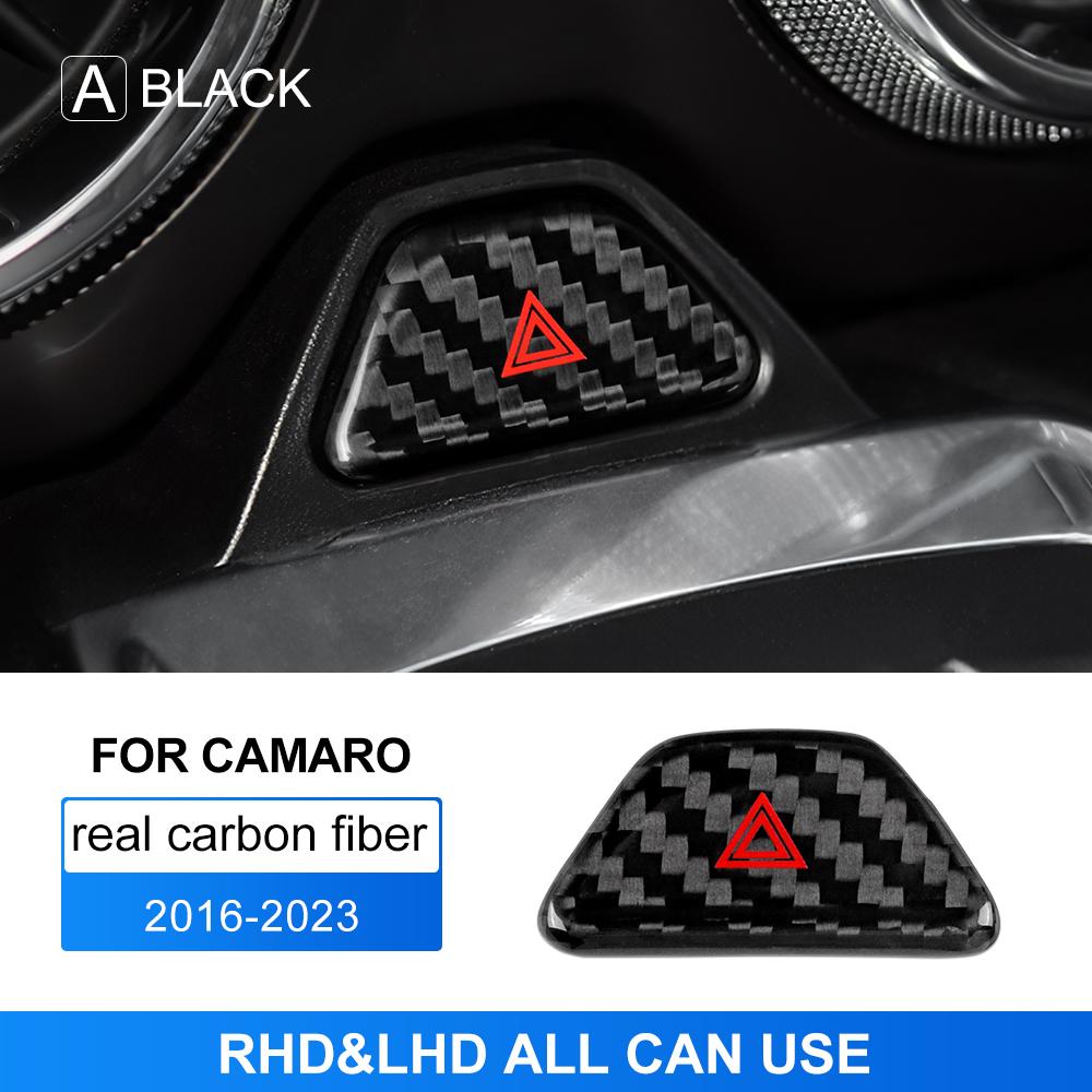 Real Hard Carbon Fiber Sticker For Chevrolet Camaro 2016 2017 2018 2019 2020 2021 2022 2023 Car Warning Light Button Accessories