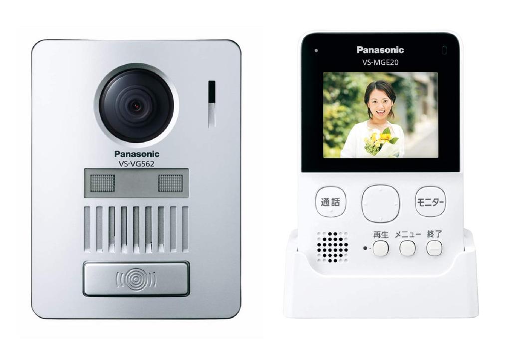 Panasonic Wireless Video Doorphone No Wiring 100m Line of Wireless Entrance Unit and Wireless Monitor Master Unit Color VS-SGE20L, Required, Sight,