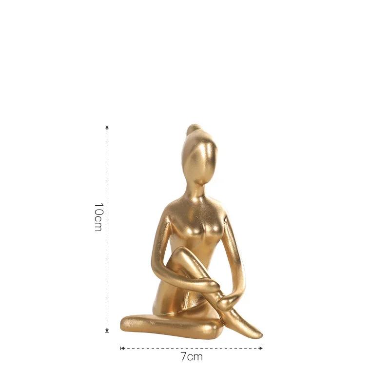 10cm Abstract Art Resin 12 Styles Yoga Poses Figurine Porcelain Lady Statue Home Studio Decor Ornament New Room Decoration