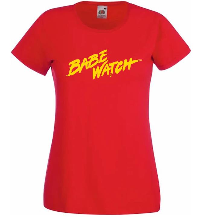 Unisexs Babe Watch Lifeguard 1996 Parody Hen Party Lady Fit Red TShirt 2XL