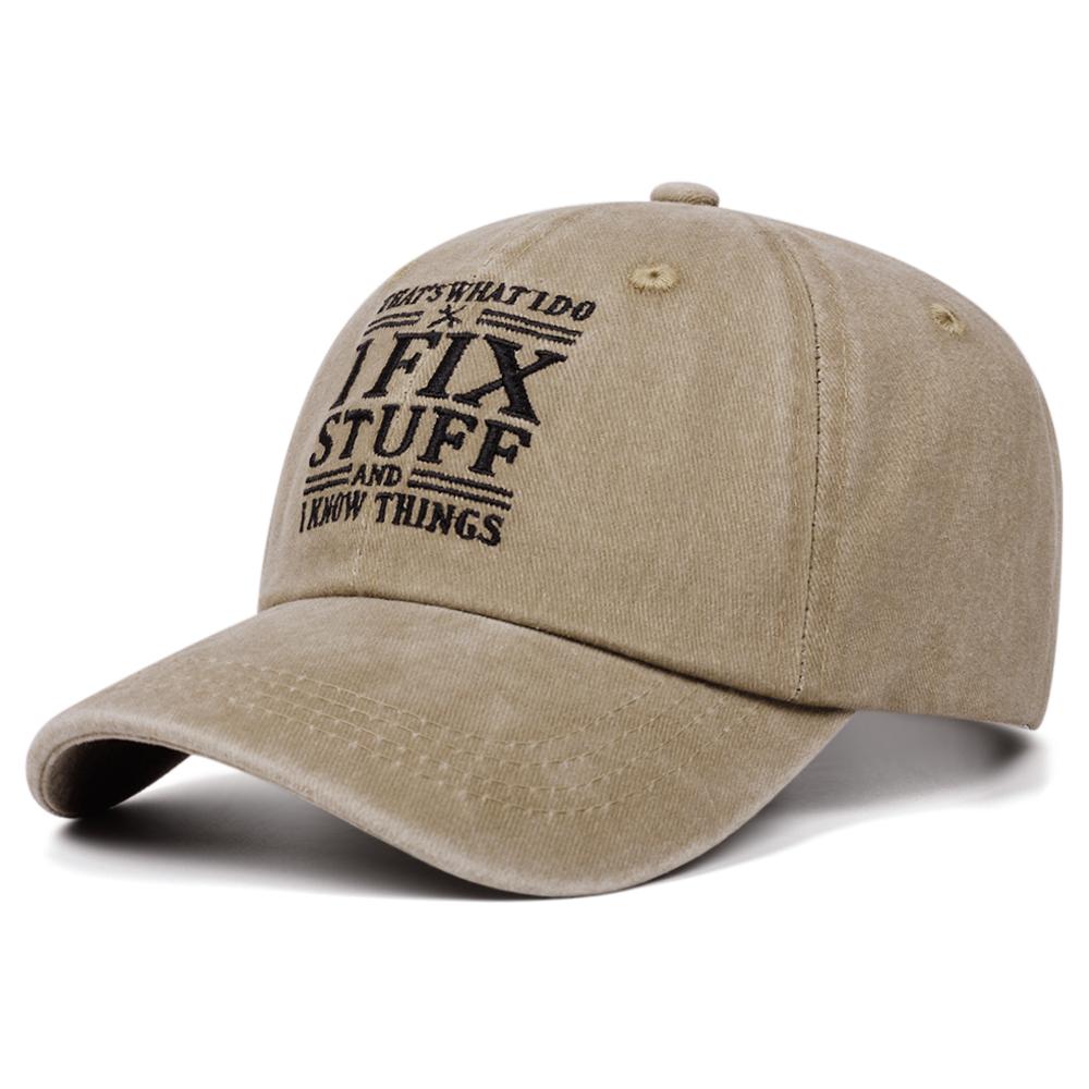 

Ifix stuff letter washed embroidered soft top baseball cap women men retro hat fashionable versatile Adjustable хаки