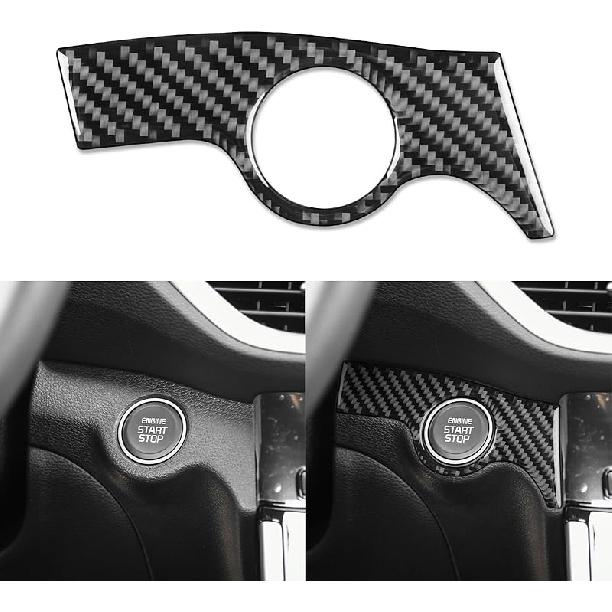 Real Carbon Fiber Accessories Decals Car Hazard Light Frame Panel Cover Compatible with KIA Forte K3      2024 Carbon Fiber Interior Trim Sticker