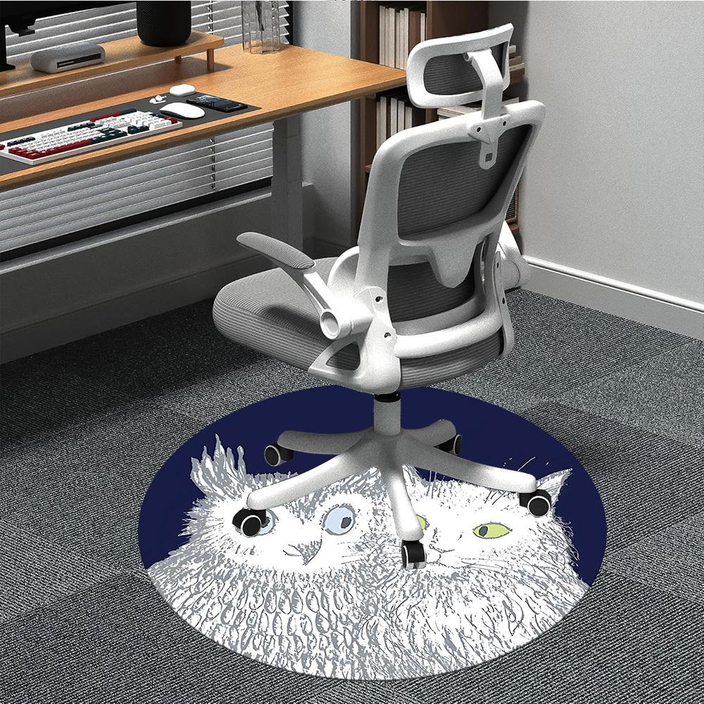 

1pc Night Owls Office Round Area Rug, Under Office Chairs Bedroom Living Room Home Decor, Room Deco, Available in Various Sizes L1121097 80cm by 80cm