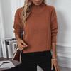 Suéter de Punto Vintage con Cuello Mao de Manga Larga Holgado Cárdigan Color Sólido Top Otoño Invierno