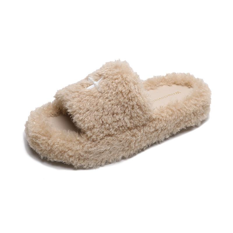 New spot, Mao Mao slippers women wear autumn and winter velvet cotton shoes Internet celebrity fashion Mao Mao shoes large size women's shoes