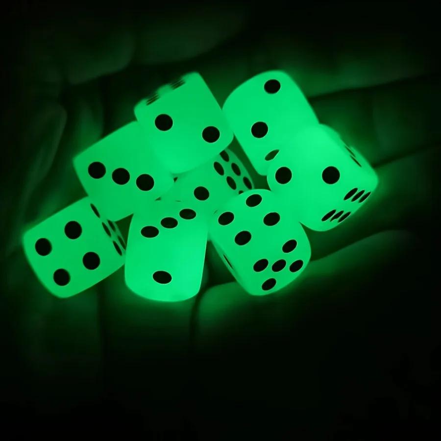 5/10 Stück 16mm Leuchtende Fluoreszierende Würfel für Bars KTV Abschluss Single Partys Würfel Puzzle Brettspiele TRPG D6 Würfel JXB