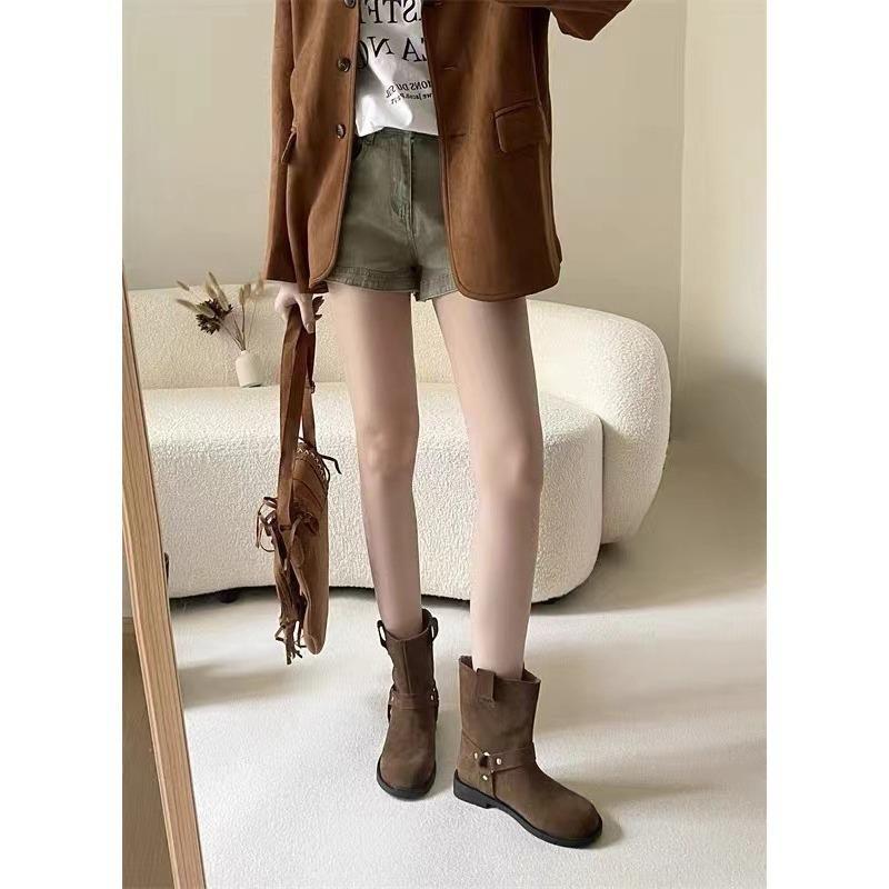 

Натуральная кожа Кожаные короткие сапоги Модные ботинки Martin 39 кофейный