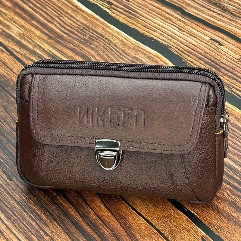 Premium lærtelefonhylster - Stor kapasitet, flerlagsdesign for smarttelefoner | Slitesterk og stilig herre midjepakke