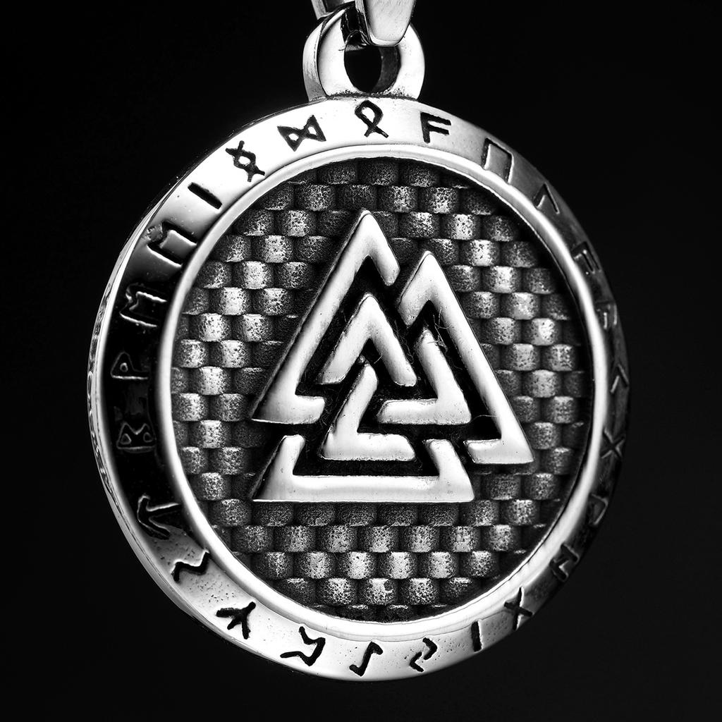 Wikinger Runen Herren Halsketten Mit Anhänger Edelstahl Schmuck Für Männer Frauen Odin Dreieck Punk Accessoires Geschenke