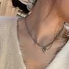 Peach Heart Necklace Collarbone Chain Female Summer Choker Niche Design Sense Simple Temperament Hip Hop Titanium Steel Necklace