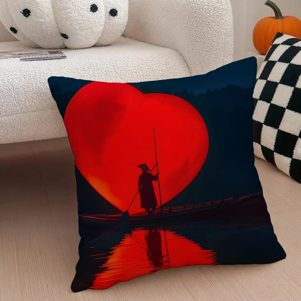 

Creative Heart Stealing Theme Cushion Cover Throw Pillow Cover Hidden Button Durable Polyester Chair Cushion 30X30cm