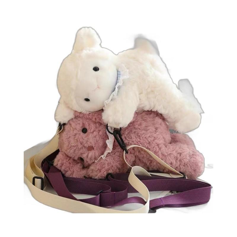 Sheep Rabbit Bear Elephant Plush Single Shoulder Crossbody Bag Animal Toy Doll